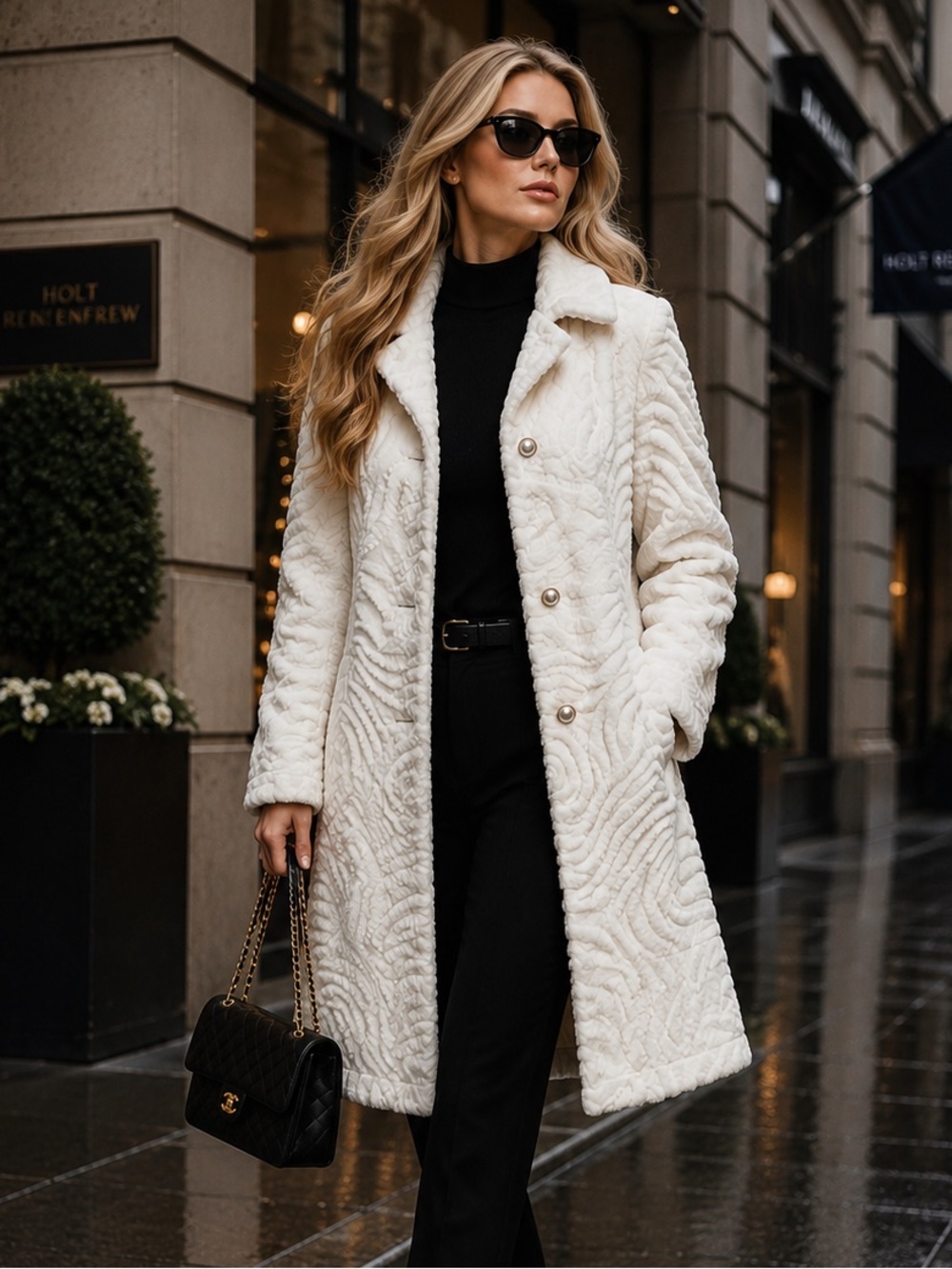 Holt Renfrew Vintage Textured Statement Coat – Size Small ✨
